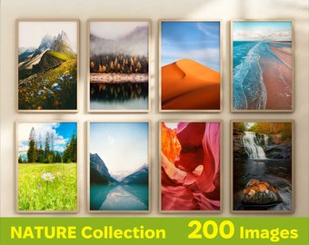 Set von 200 Natur Drucke - Natur Wandkunst - Galerie Wand Kunst Landschaft Druck - Wald druckbare Kunst - Berge Wohnkultur - Küsten Drucke