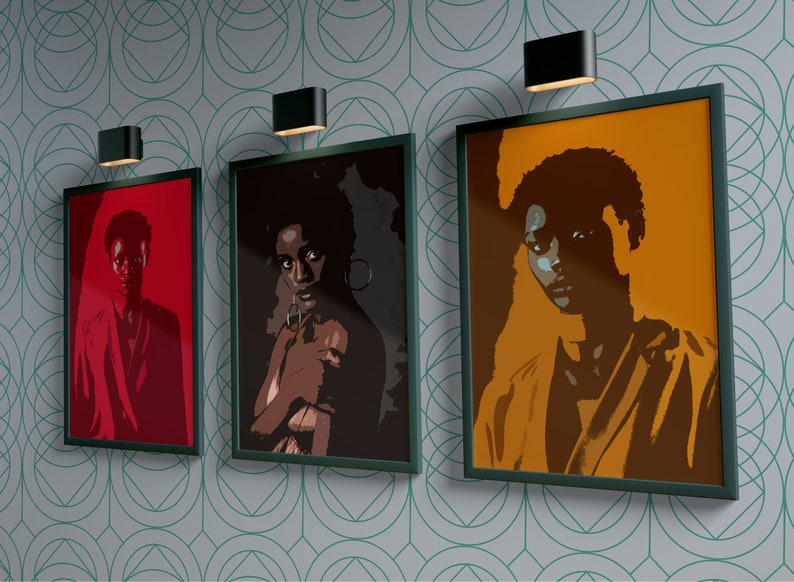 Black Woman Art Set of 3 Prints Printable Wall Art Black Woman Print African Woman Wall Art African Fashion Print Female Print