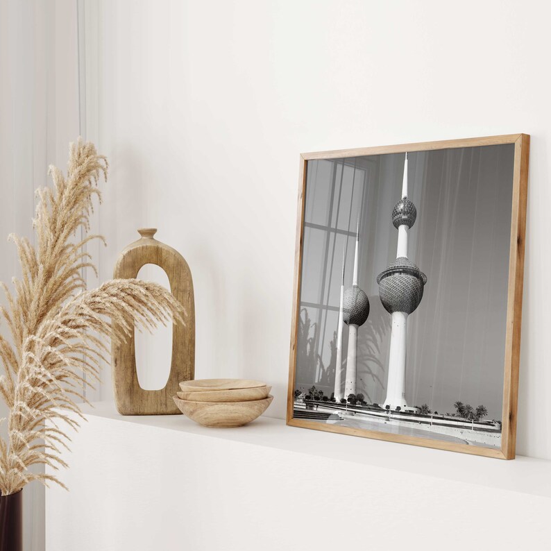 Kuwait Square Kuwait Square Black and White Set of 9 Photo – Map Print Kuwait 9 Piece ...