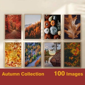 Set von 100 Herbstdrucken - Herbst Wandkunst - Herbst Galerie Wand Kunst Landschaftsdruck - Halloween druckbar - Erntedank Dekor - Kürbis Drucke