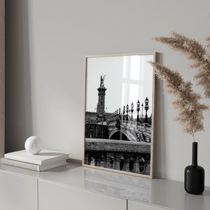 Paris France Black and White Photo 6 Piece Wall Art Paris France Set of 6 Print Paris Travel Photography Digital Download Gallery Poster image 2