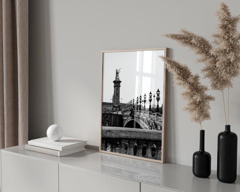 Paris France Black and White Photo 6 Piece Wall Art Paris France Set of 6 Print Paris Travel Photography Digital Download Gallery Poster image 2