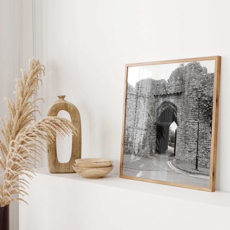 Cardiff Wales Minimalist Set of 9 Square Prints Cardiff Wales Black and