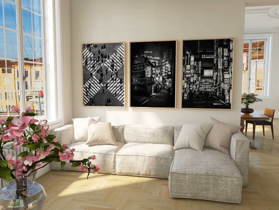 Tokyo Japan Black and White Photo 6 Piece Wall Art – Tokyo Japan