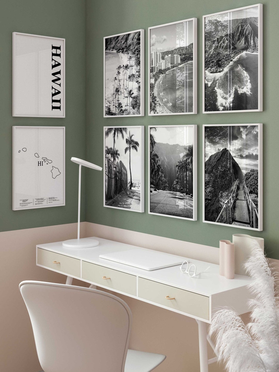 Hawaii Black and White Photo 8 Piece Wall Art HI – Hawaii Set of 8 ...