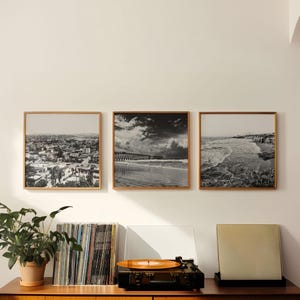 Rosarito, México - Conjunto de 3 impresiones de ciudad cuadrada - Baja California - Impresiones de arte de pared en blanco y negro de 3 piezas - Descarga digital - Galería de fotos - Regalo