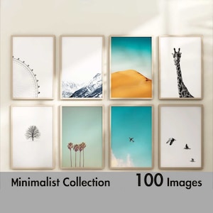 Set of 100 Minimalist Prints - Minimalist Collection Wall Art Set - Minimalist Gallery Printable Photography Poster Minimalist Photo Bundle