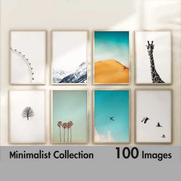 Set of 100 Minimalist Prints - Minimalist Collection Wall Art Set - Minimalist Gallery Printable Photography Poster Minimalist Photo Bundle