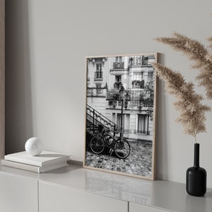 Paris France Black and White Photo 6 Piece Wall Art Paris France Set of 6 Print Paris Travel Photography Digital Download Gallery Poster image 7