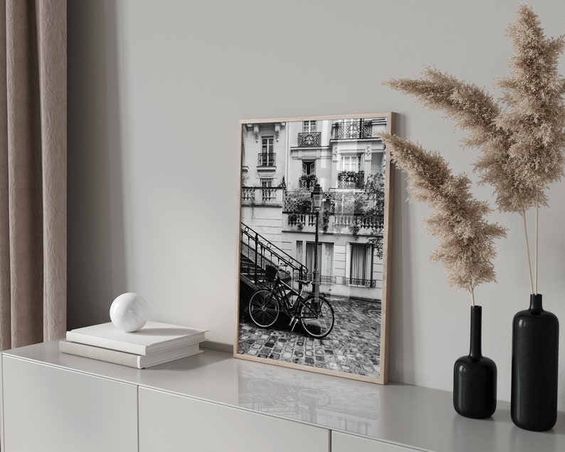 Paris France Black and White Photo 6 Piece Wall Art Paris France Set of 6 Print Paris Travel Photography Digital Download Gallery Poster image 7