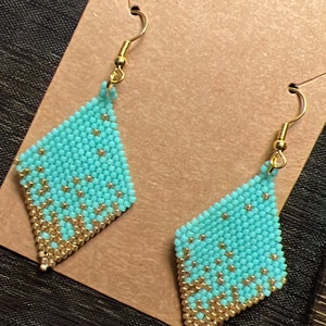 Teal & Gold Gradient Earrings