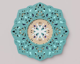 Multilayer Mandala Laser Cut File: Vector SVG DXF (Digital Download)