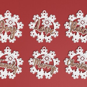Christmas Snowflake Ornament bundle, laser cut file, Christmas Ornament SVG, pdf, ai, dwg, dxf, eps, layered ornament