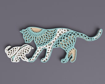 Layered Cat Mandala Laser Cut File: Vector SVG Template (Digital Download)