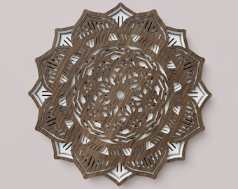 Layered Mandala Laser Cut File: Vector SVG DXF (Digital Download)