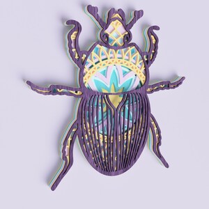 Beetle Laser Cut File, Layered Svg, Vector Design, Dxf File for Laser ...