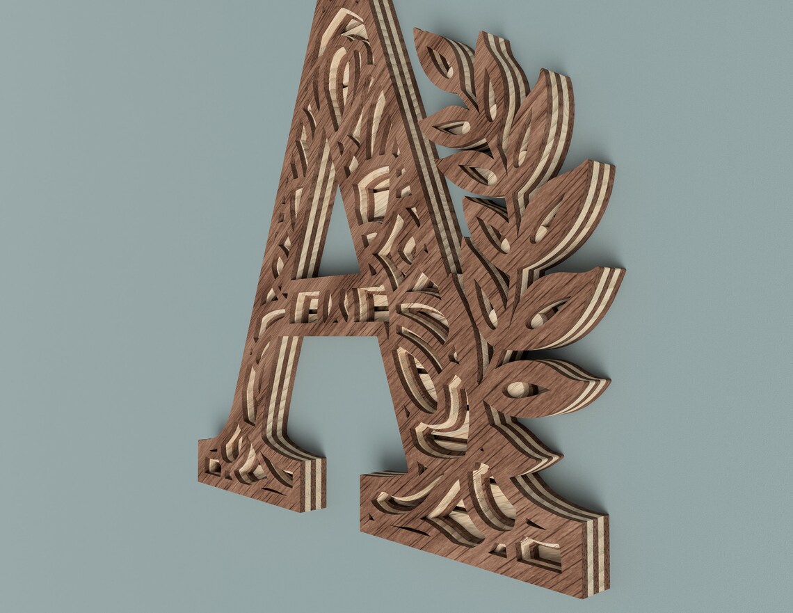 Letter A Laser Cut File DXF Alphabet Letter A Wall Art Etsy