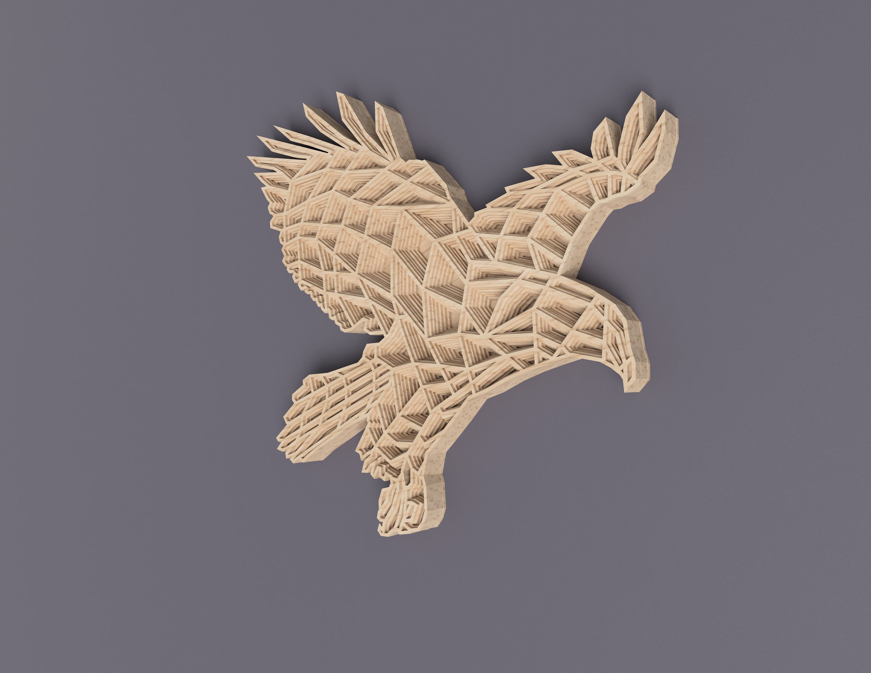 Buy Layered Eagle Laser Cut File: Vector SVG DXF Template (digital ...