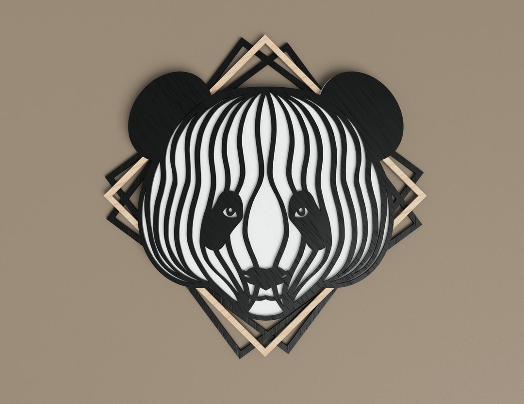 Panda Laser Cut File, Layered Svg, Vector Design, Dxf File for Laser ...