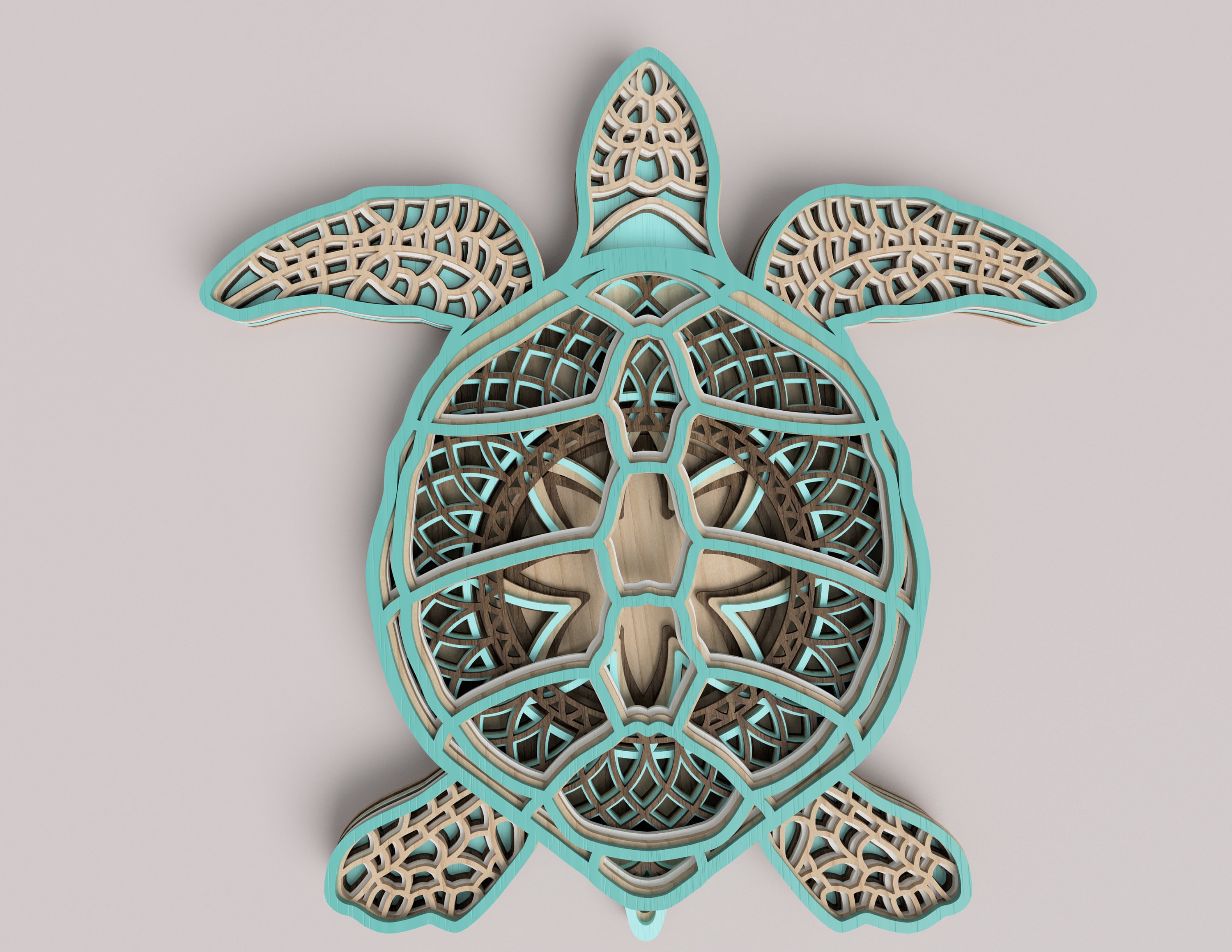 Sea Turtle Laser Cut File Layered Svg Vector Design Dxf Etsy