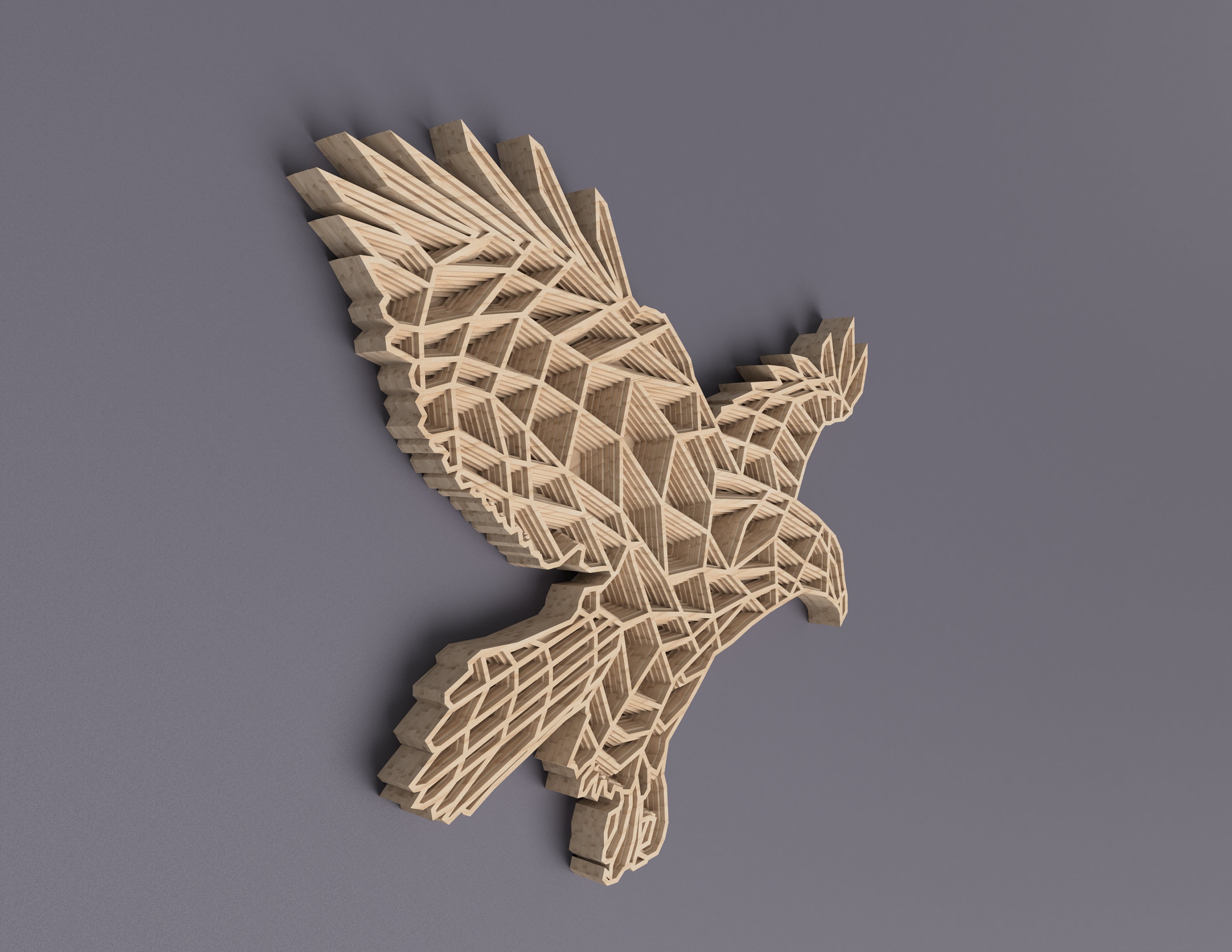 Buy Layered Eagle Laser Cut File: Vector SVG DXF Template (digital ...