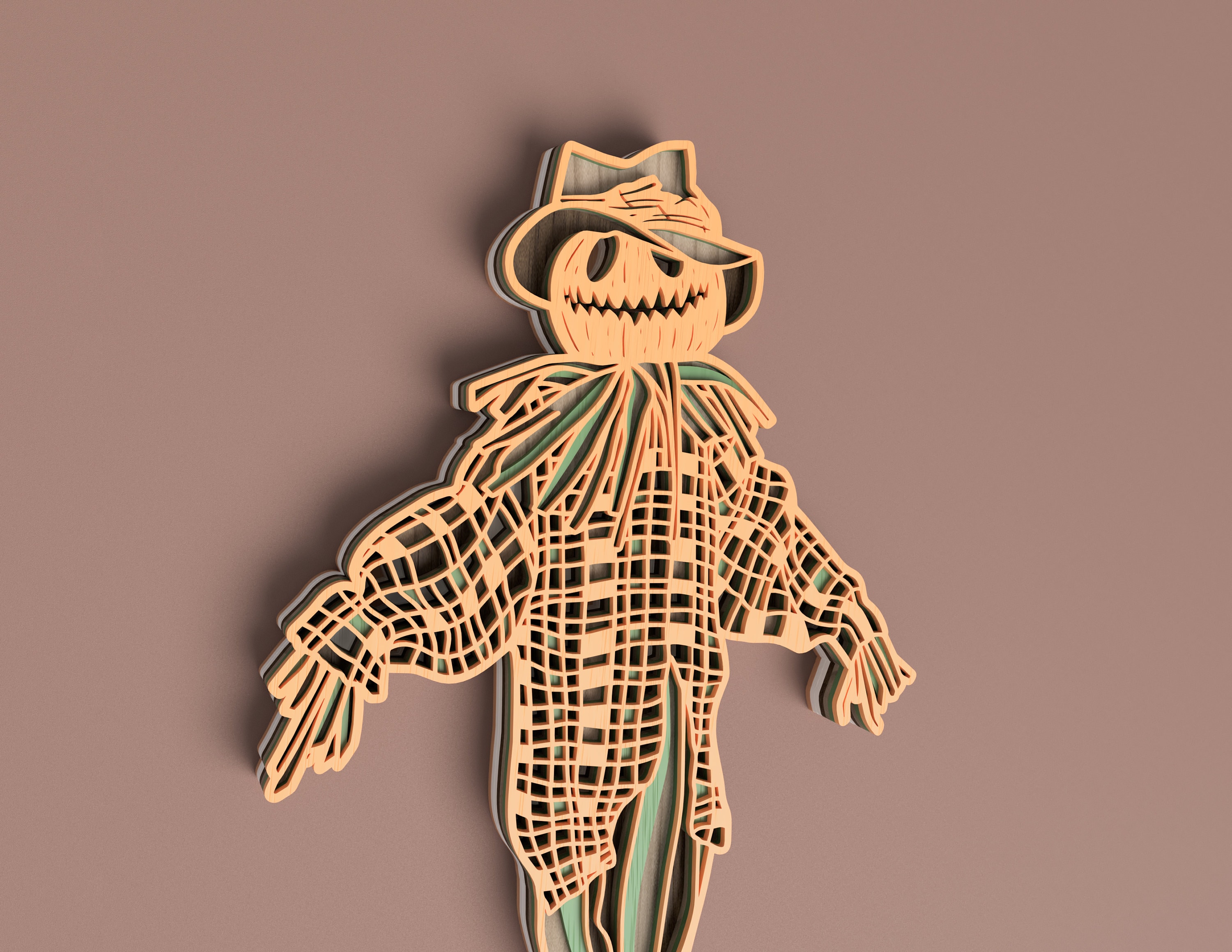 Scarecrow Laser Cut File Layered Svg Vector Design Dxf File Etsy