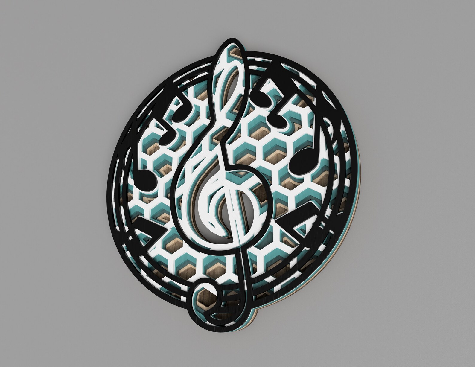 Music laser cut file layered svg vector design layered art Etsy