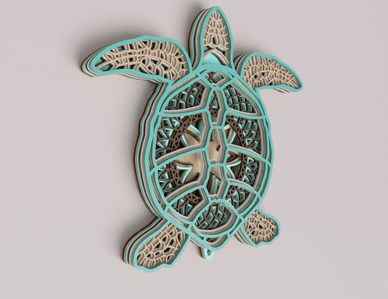 Download Sea turtle laser cut file layered svg vector design dxf | Etsy