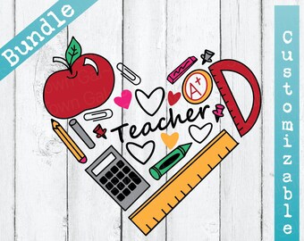 Download Teacher Heart Svg Etsy