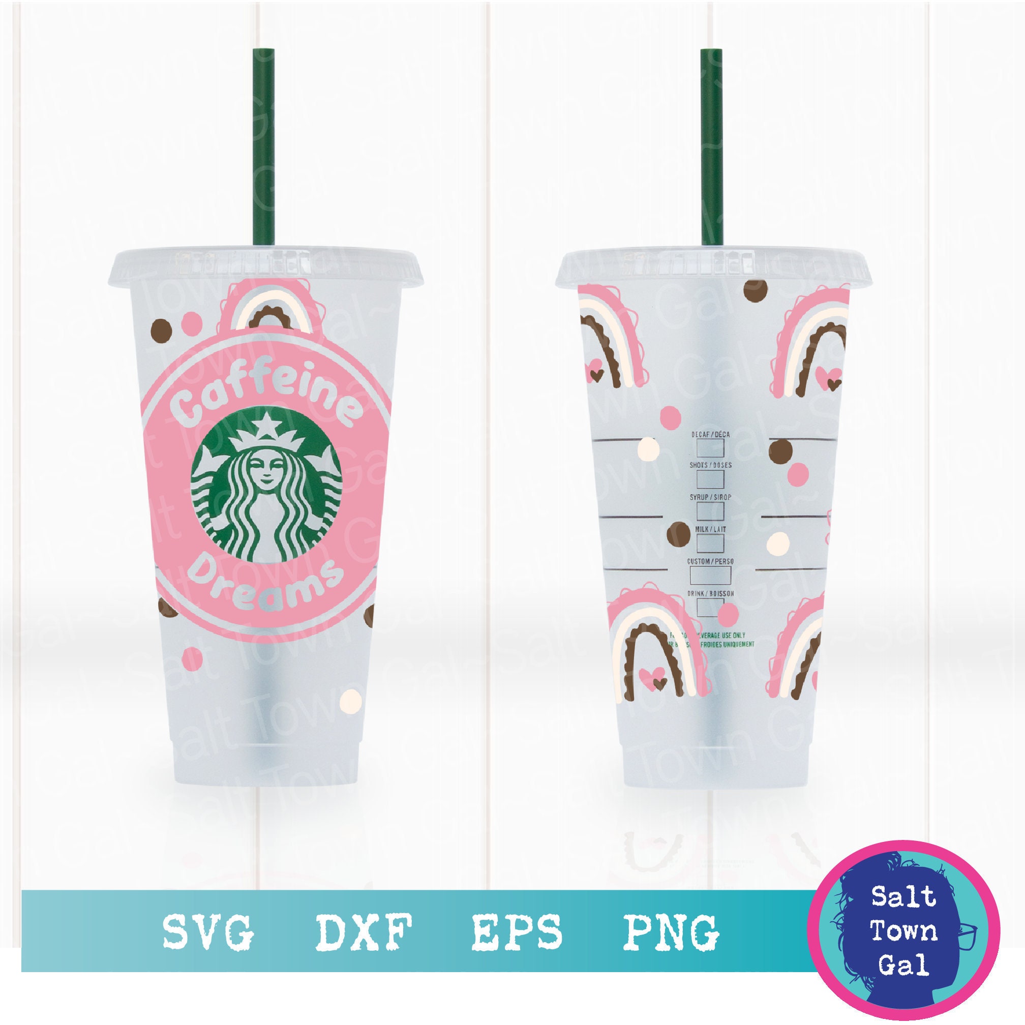 Rainbow Starbucks Wraprainbow Starbucks Svgrainbow Starbucks Etsy