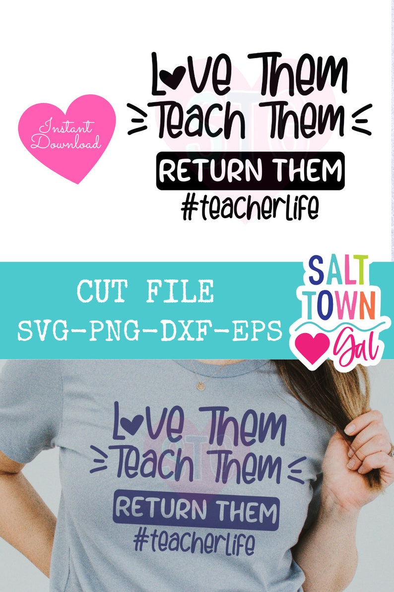 Love them Teach them Return Them Svg-Teacher Svg Files-Funny Teacher Svg-Cricut Silhouette Cut files-Teacher Shirt-Teacher Appreciation-PNG image 6