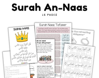 Surah Naas activity pack for kids