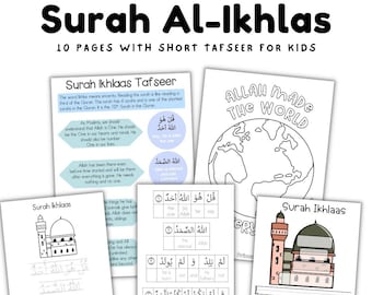 Surah Ikhlas activity pack for kids