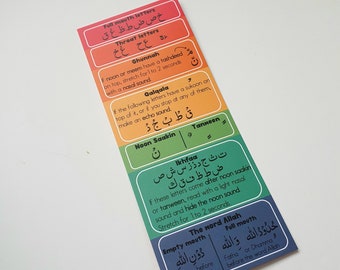 Tajweed Rules Bookmark | Quran Bookmark for Kids & Adults | Hifdh Student Gift | Islamic Bookmark