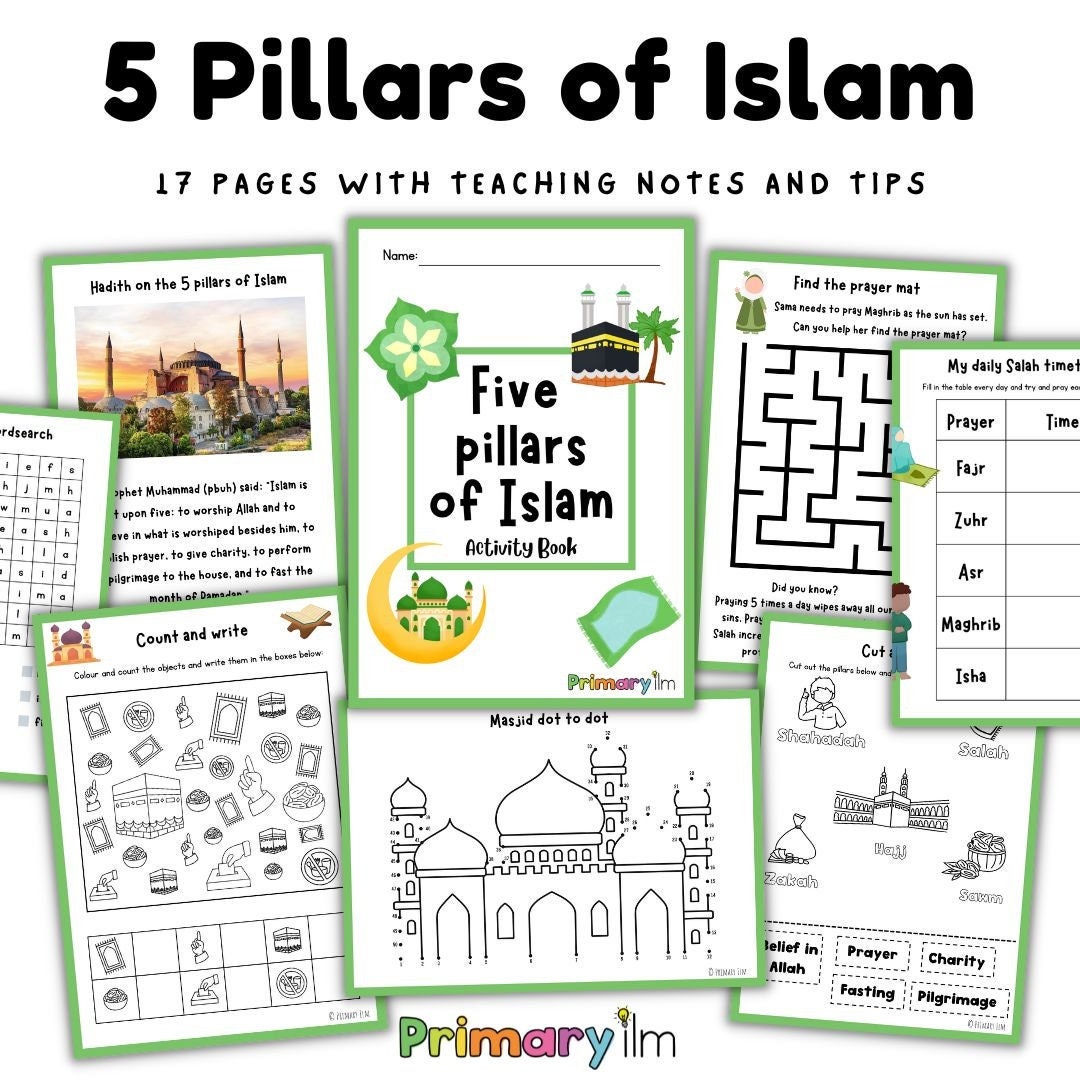 5 Pillars of Islam Five Pillars Activity Book Five Pillars for Kids Etsy