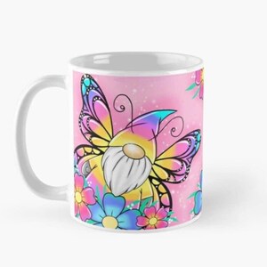 Butterfly Gnome Mug: Floral Fairycore Gift
