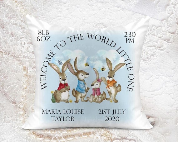 personalised new baby cushion