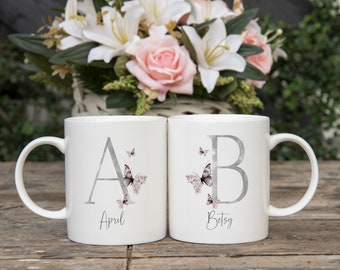 Personalised Butterfly Coffee Mug. Gifts for her.