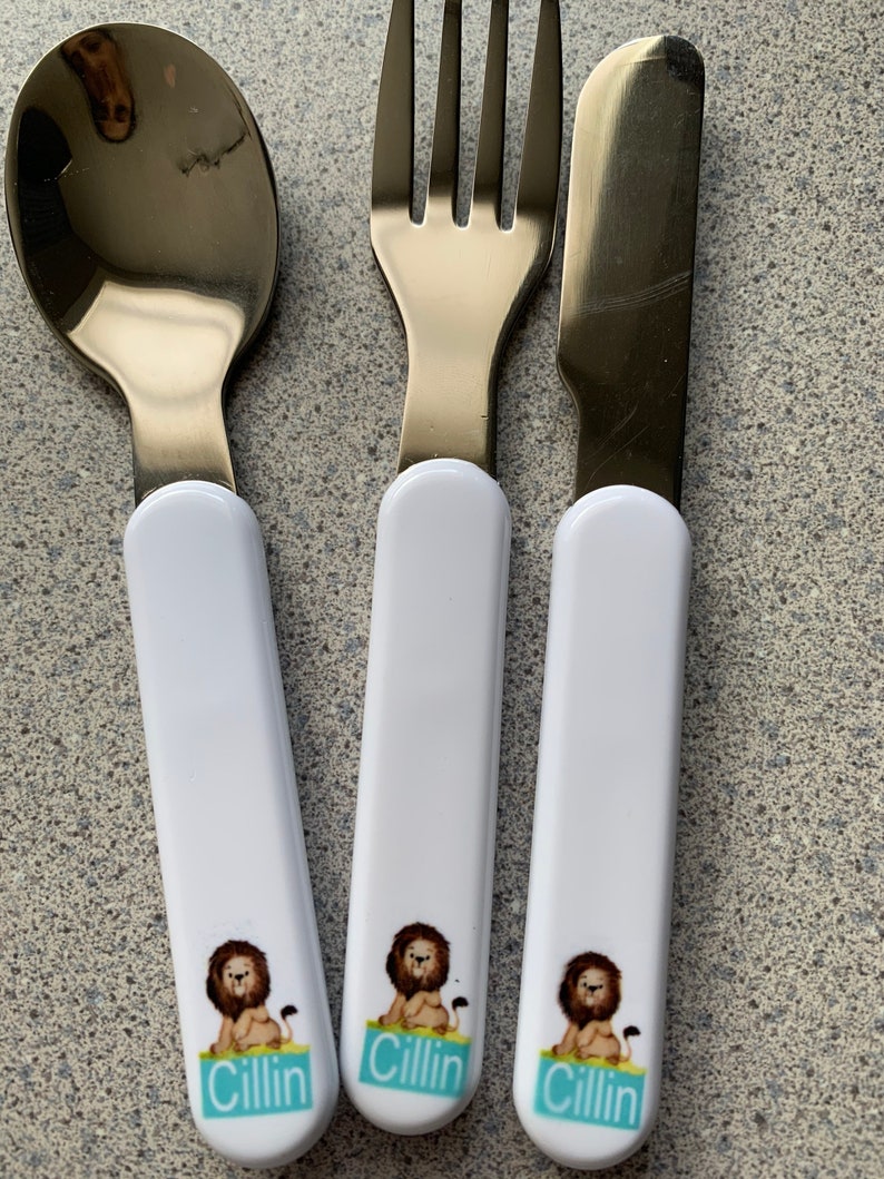 Childrens cutlery set. Toddler Cutlery set personalised Etsy