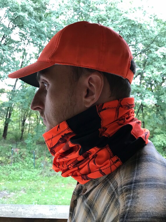Blaze Orange Camouflage Neck Gaiter Lightweight Fleece Neck Etsy