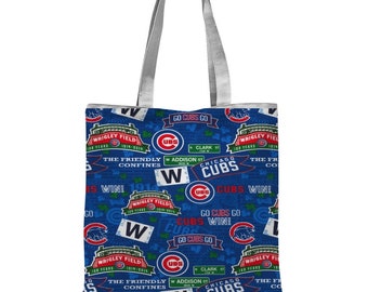 Chicago Cubs Tote bag Cubs Womans Gift Canvas Bag Cubs Tote Cubs Beach Bag Cubs Shopping Bag Large Zippered Tote Bage