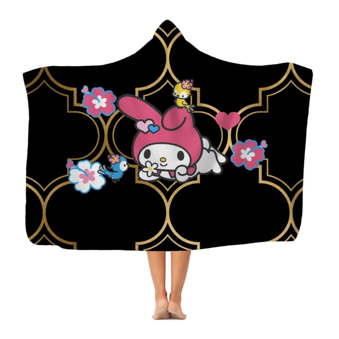 HELLO KITTY Classic Adult Hooded Blanket Etsy