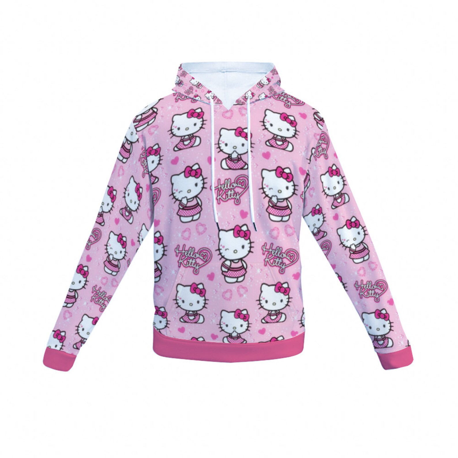 Hello Kitty Hooded Sweatshirt with Pockets Etsy
