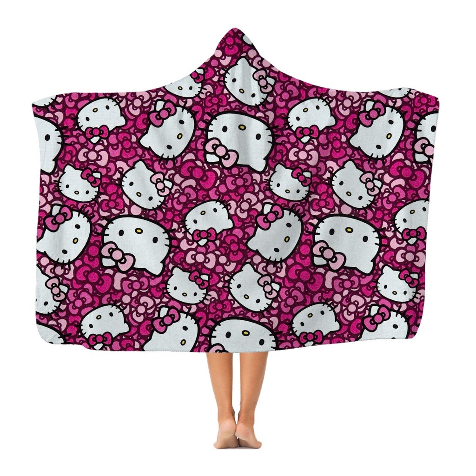 Hello Kitty Classic Adult Hooded Blanket Etsy