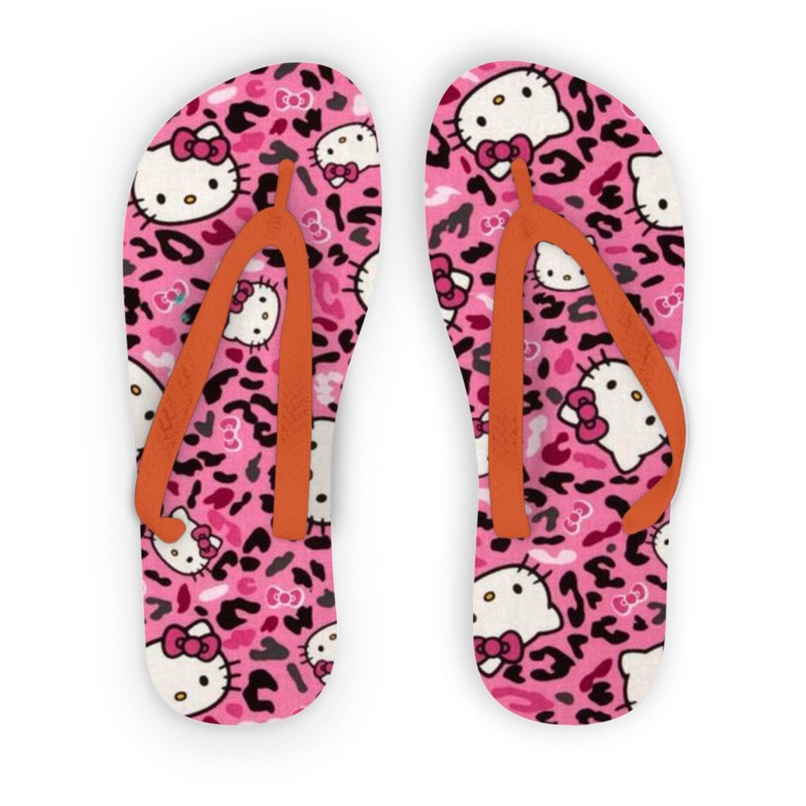 HELLO KITTY Adult Flip Flops Etsy
