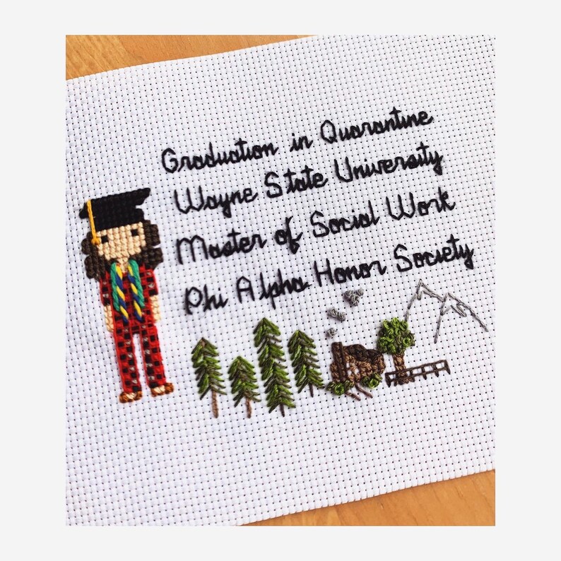 Cross Stitched Graduation Portrait