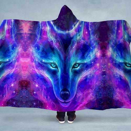 Black Wolf Faux Fur Throw for Bed or Sofa With Grey Fauxsuede Etsy UK