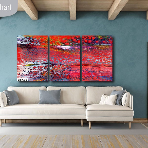 Color Swipe - Original Abstract Intuitive Modern Fluid Wall Art Painting Print on Canvas Large Room Decor Gifts for her