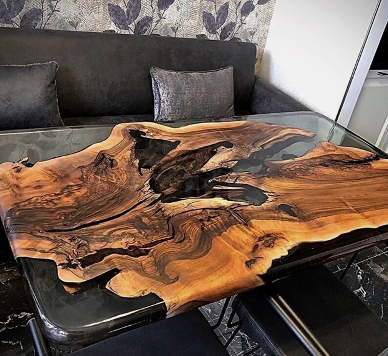 Epoxy Table Live Edge Dining Table Epoxy Dining Table Etsy