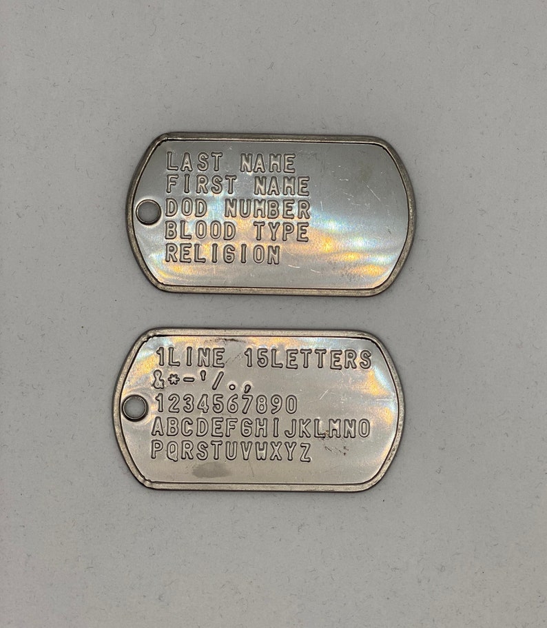 Us Army Dog Tags / Military Issue Stainless Steel / Etsy